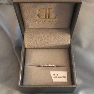 Bony levy 18k white gold with aquamarine ring